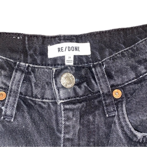 Re/Done Black Denim Jeans Women Size 24 25” Button-Fly 5-Pockets Cotton - Picture 5 of 6
